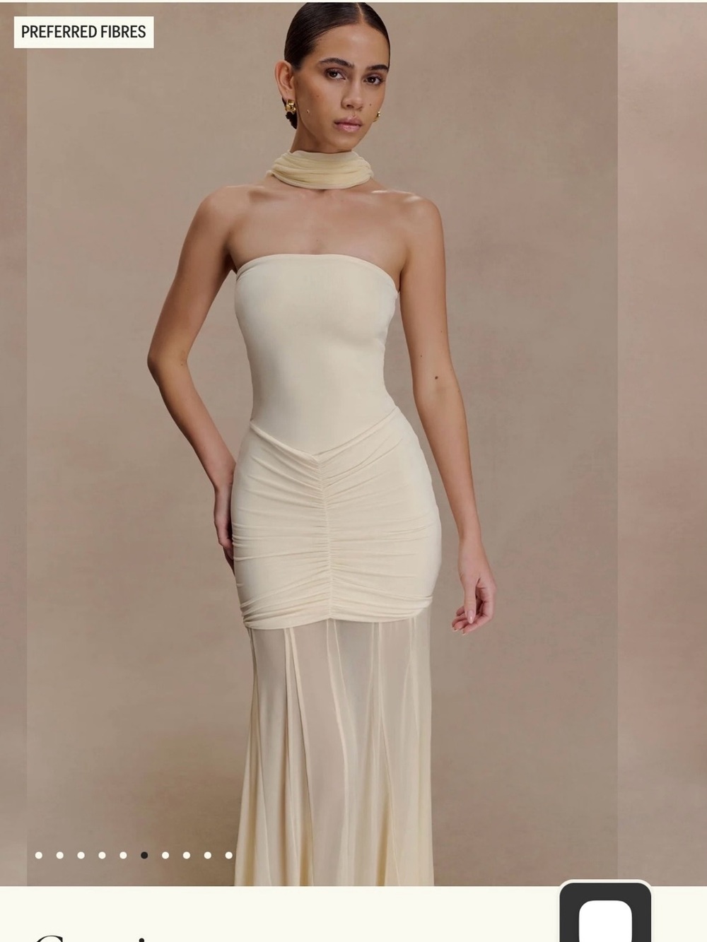 Meshki Slinky And Mesh Off Shoulder Maxi Dress - Picture 2 of 6